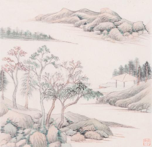 仿倪瓒山水卷