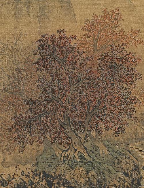 秋山红树图