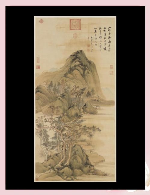 秋林策杖图（扇面）